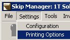 Menu: Settings Printing Options